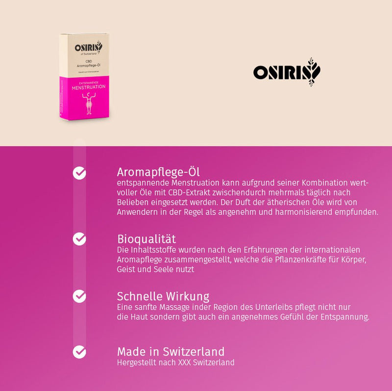 osiris- bio cbd aromapflege-öl für entspannende menstruation